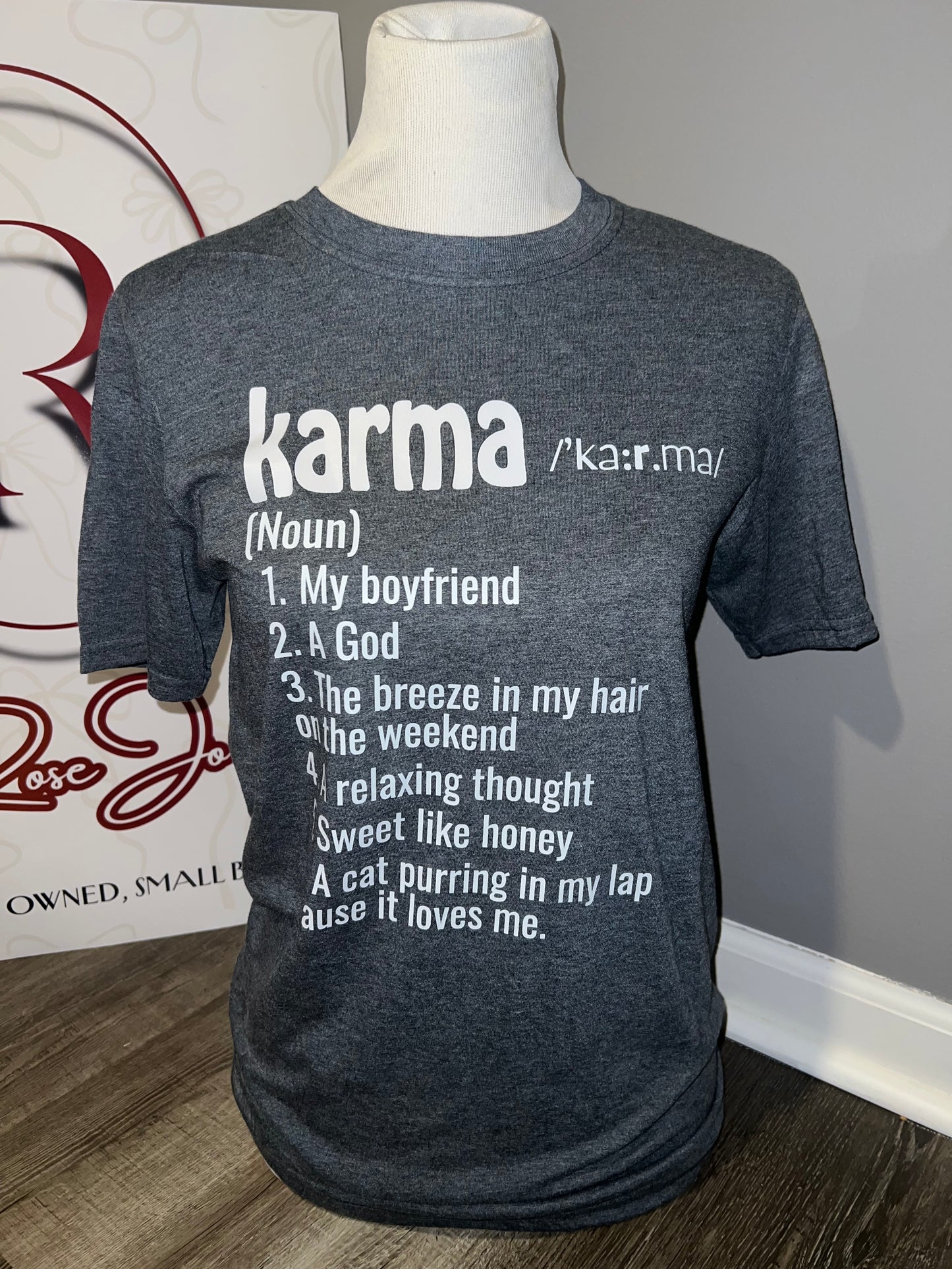 Heather grey karma tee
