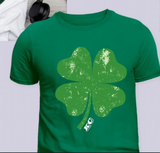 Distressed clover tee