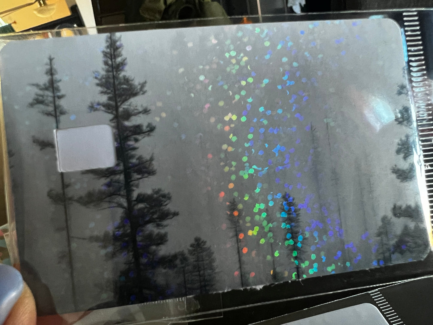 Debit card skin with card trader chip slot