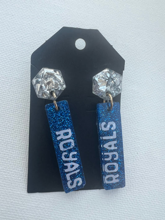 Silver royals earrings