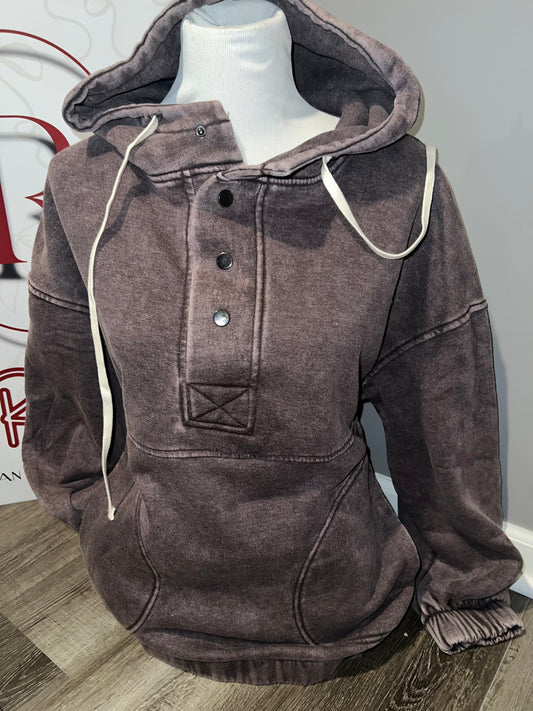 Brown slightly cropped hoodie