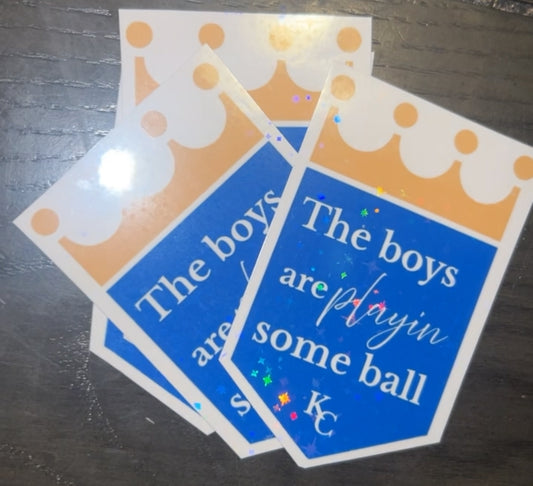 Boys play ball sticker