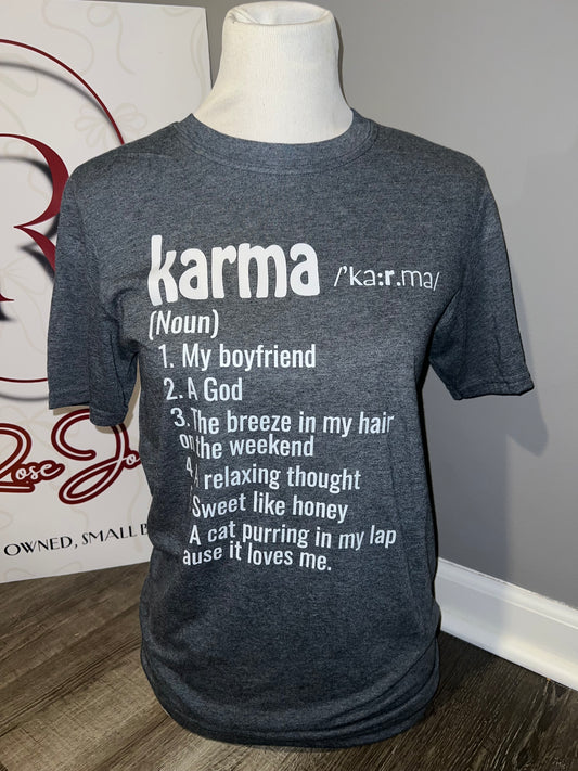 Heather grey karma tee