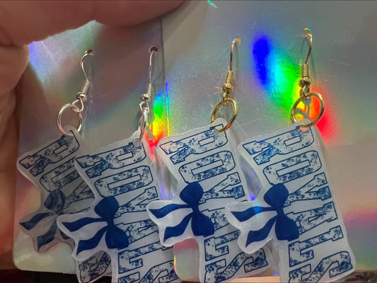 KC baseball earrings