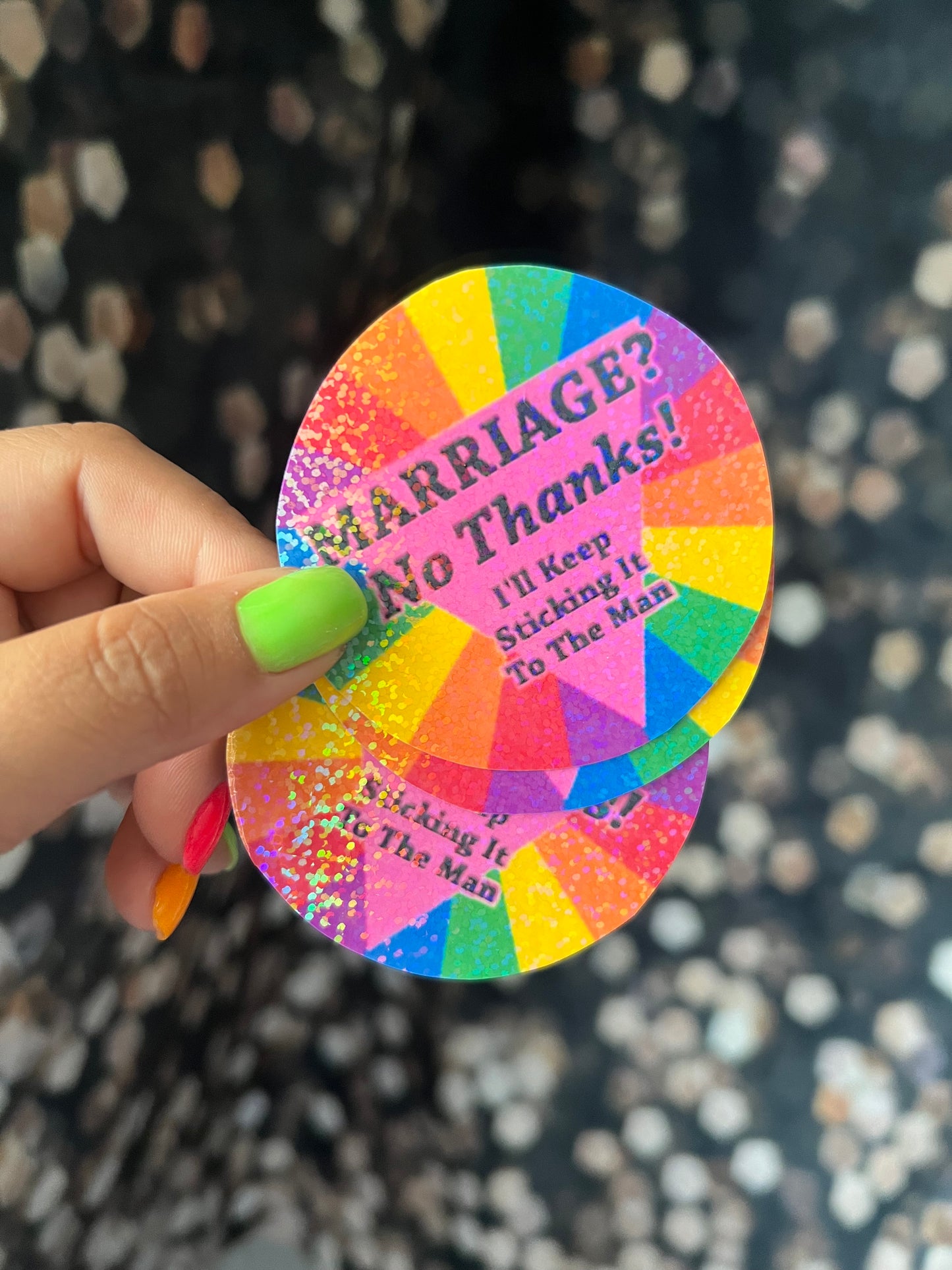 Marriage, no thanks sticker