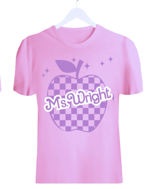 Custom apple Teacher tee