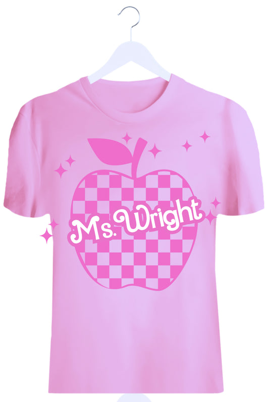 Custom apple Teacher tee