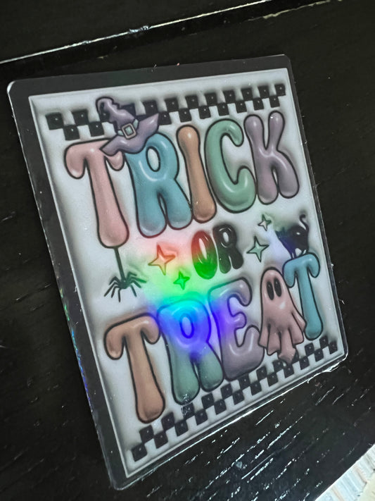 Trick or treat sticker