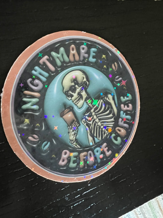 Nightmare before coffee sticker