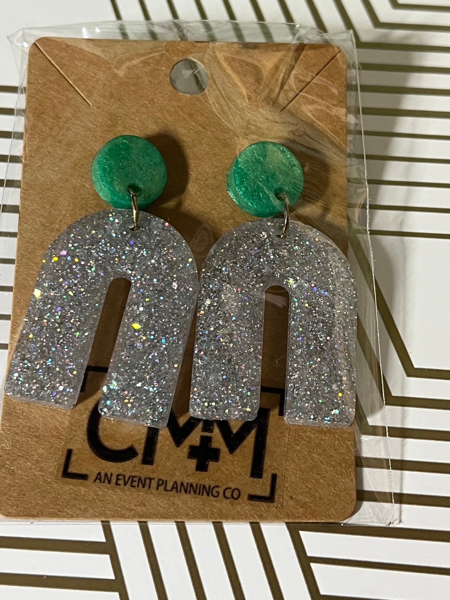 Glitter resin earrings