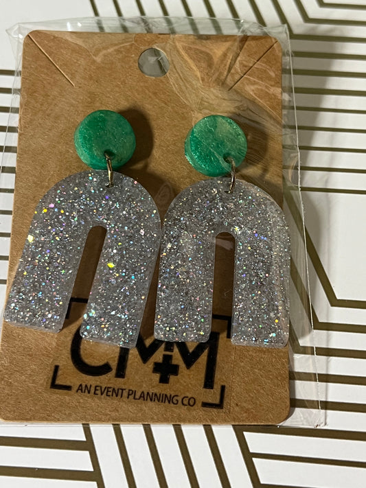 Glitter resin earrings